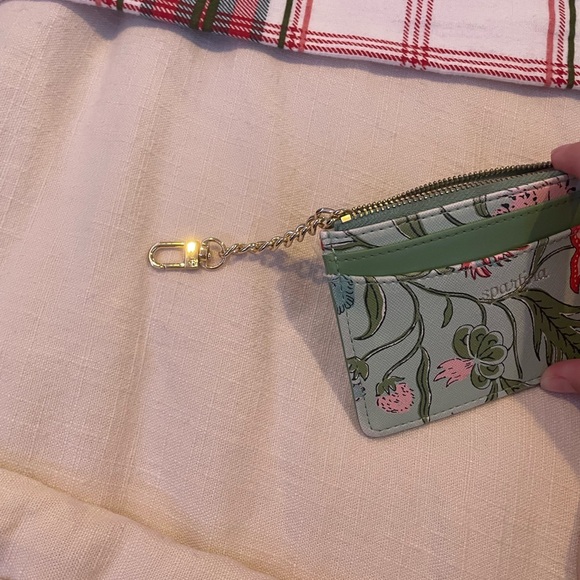 Slim Card Coinpurse Hamilton Floral Block Print Seafoam - Picture 3 of 5